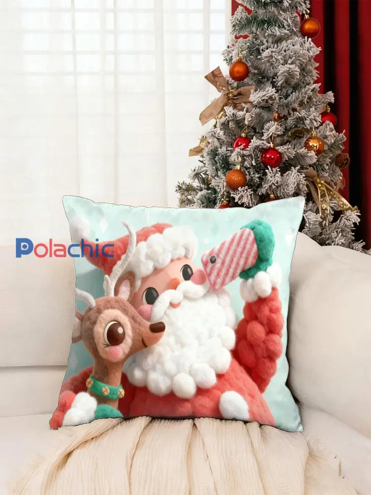 Coussin Père Noël Vert Menthe Multicolore / UN