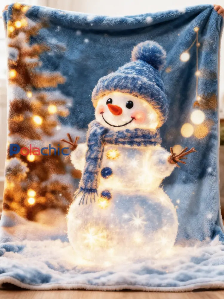 Couverture de flanelle de bonhomme de neige de Noël mignon Multicolore / UN