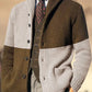 Cowboy Texture Western Village Chasse Bouton V-Cou En Plein Air Épais Tricot Cardigan Blanc Crème