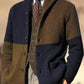 Cowboy Texture Western Village Chasse Bouton V-Cou En Plein Air Épais Tricot Cardigan Bleu Foncé / M