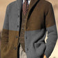 Cowboy Texture Western Village Chasse Bouton V-Cou En Plein Air Épais Tricot Cardigan Gris / M