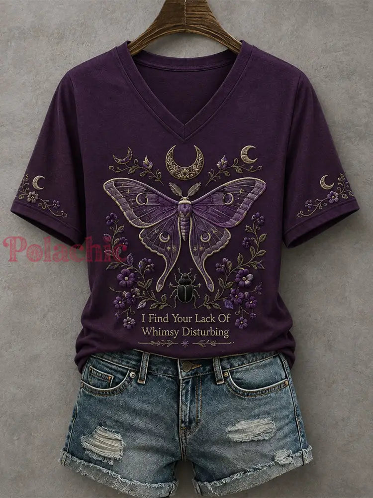 Damska koszulka I Find Your Lack Of Whimsy Disturbing T-shirt - Fioletowy / S
