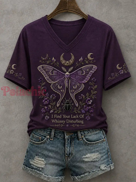 Damska koszulka I Find Your Lack Of Whimsy Disturbing T-shirt - Fioletowy / S