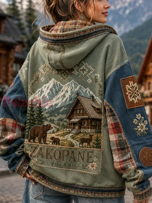 Damski bluza z kapturem i zamkiem błyskawicznym Zakopane Mountains - A / S