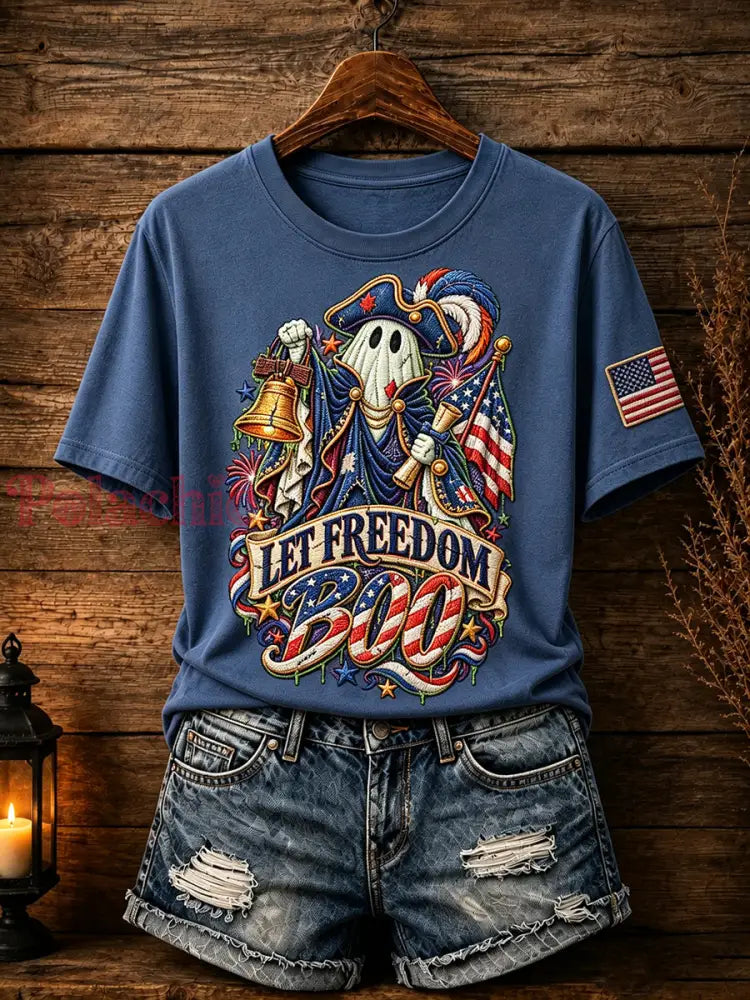 Damski patriotyczny t-shirt na Halloween - Jak na zdjęciu / S