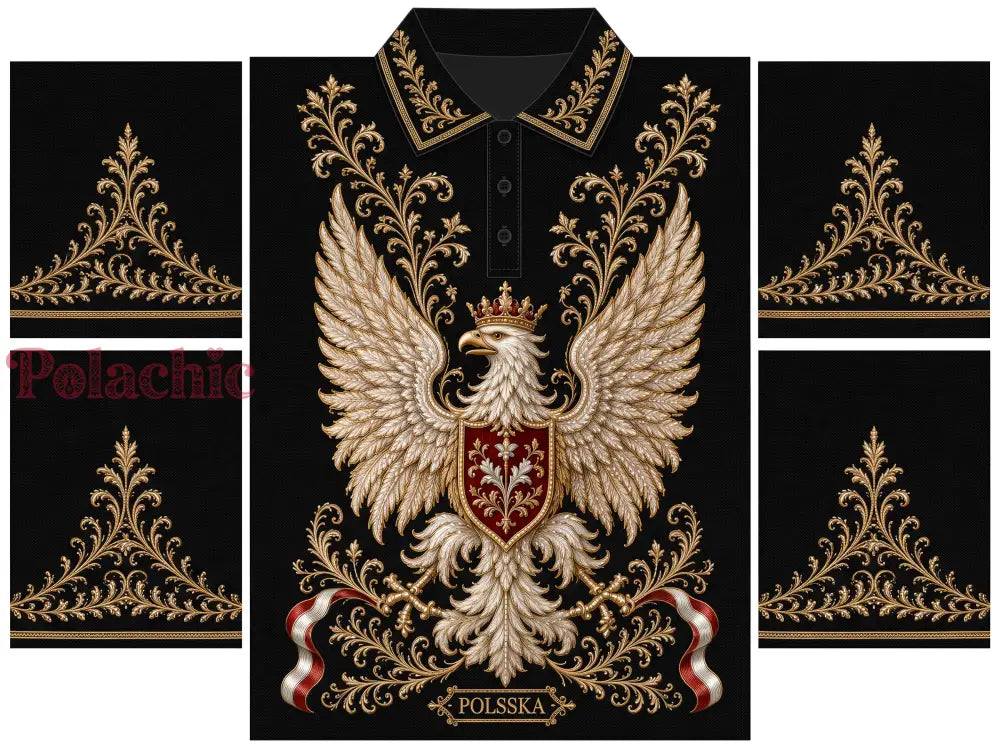 Damski T-shirt polo z motywem Polski - A / S