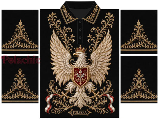 Damski T-shirt polo z motywem Polski - A / S