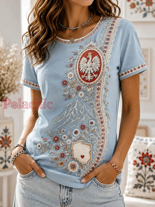 Damski t-shirt z krótkim rękawem z Polską - A / S
