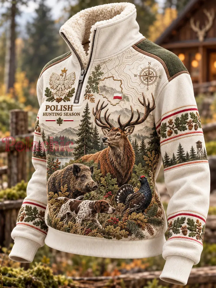 Damski top z futrzanym kołnierzem w klimatach sezonu polowań - A / S