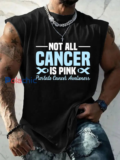 Débardeur décontracté à imprimé sensibilisation au cancer de la prostate pour hommes Noir / S