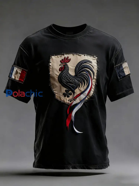 Drapeau Français Vintage Ricard des hommes en détresse T-shirt décontracté A / S