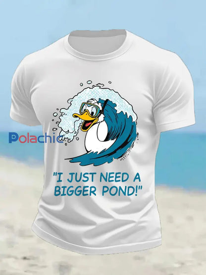 Drôle de canard pour hommes j’ai juste besoin d’un plus grand étang Casual Tee blanc / S