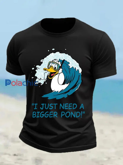 Drôle de canard pour hommes j’ai juste besoin d’un plus grand étang Casual Tee noir / S