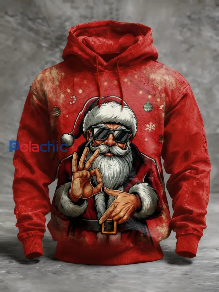 Drôle de Noël 67 Imprimer Casual Sweat à manches longues comme image / S