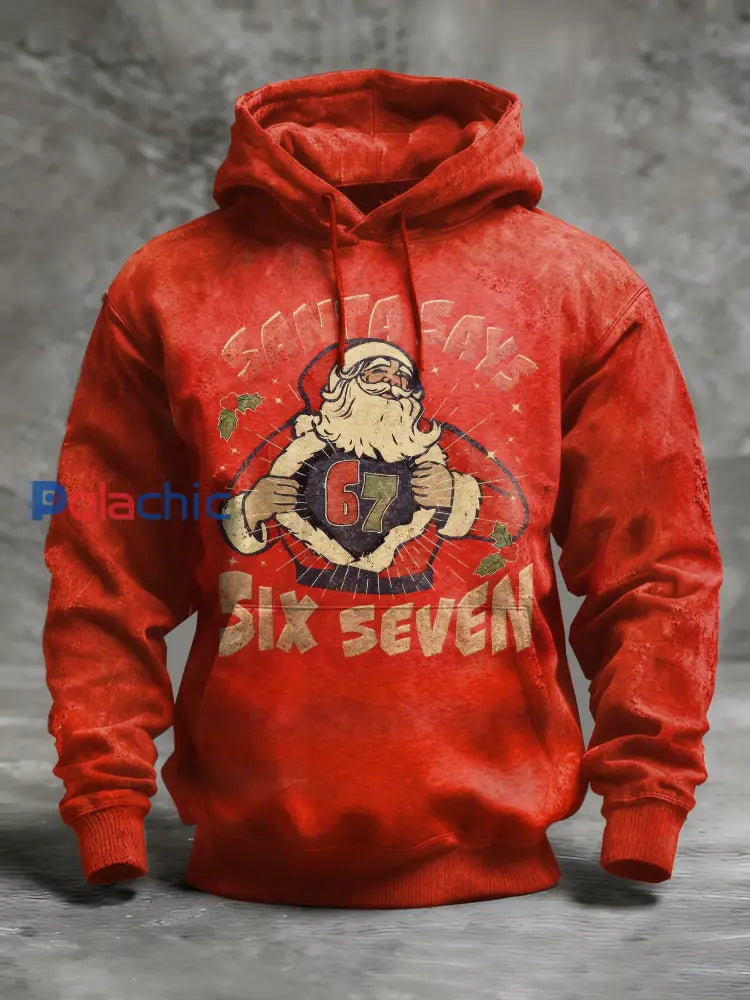 Drôle de Noël 67 Imprimer Casual Sweat à manches longues comme image / S