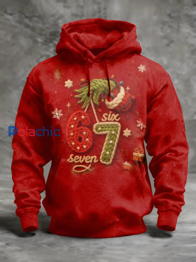 Drôle de Noël 67 Imprimer Casual Sweat à manches longues comme image / S
