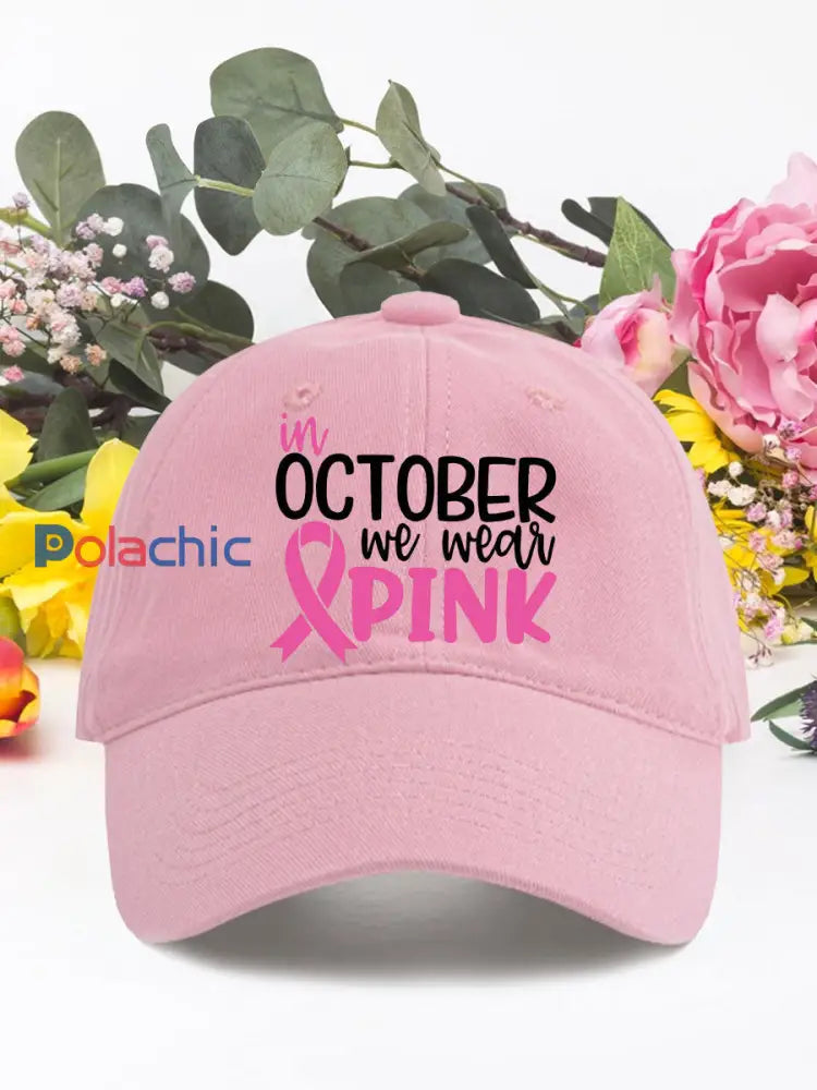 En octobre nous portons des chapeaux neutres rose cancer du sein Rose / ONE