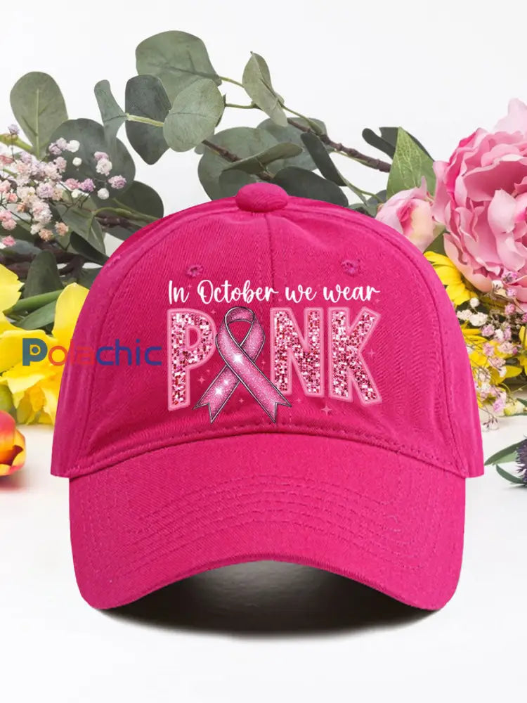 En octobre nous portons des chapeaux neutres rose cancer du sein Rose Rouge / ONE