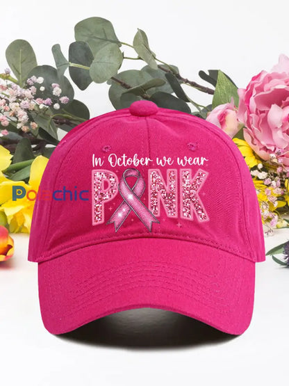 En octobre nous portons des chapeaux neutres rose cancer du sein Rose Rouge / ONE