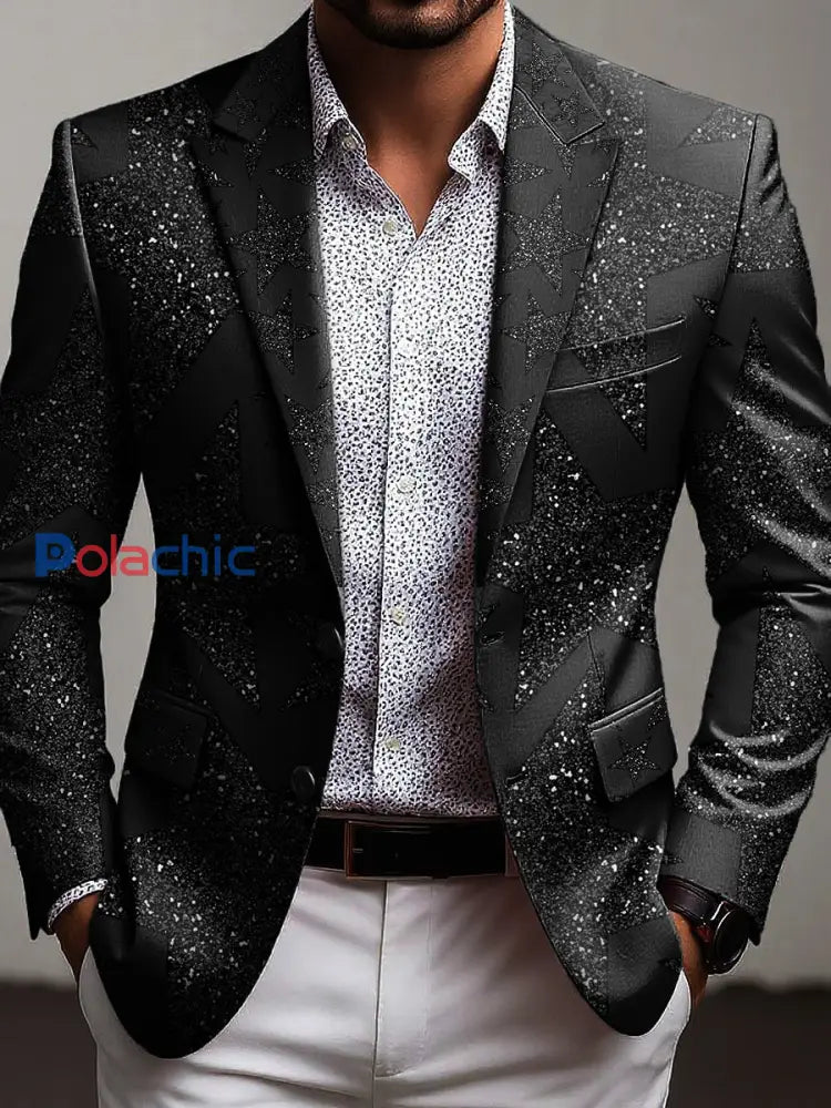 Ensemble à paillettes étoilées Homme Noir / S