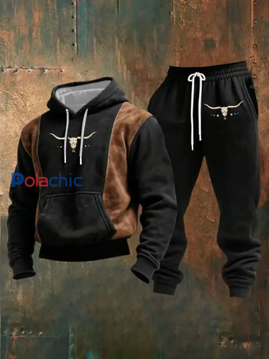 Ensemble de sweat à capuche rétro décontracté pour hommes Noir / S