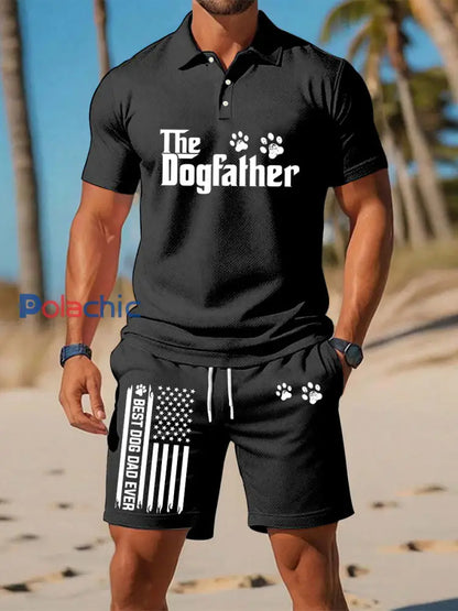 Ensemble deux pièces Dog Love Shorts pour hommes Noir / S