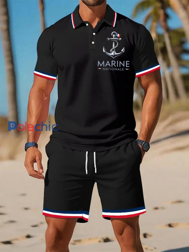 Ensembles de polo Marine Nationale Homme Noir / S