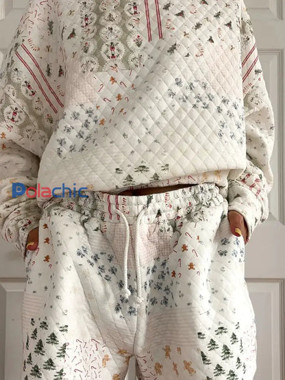 Ensembles sweatshirt et pantalons longs de Noël pour femmes
