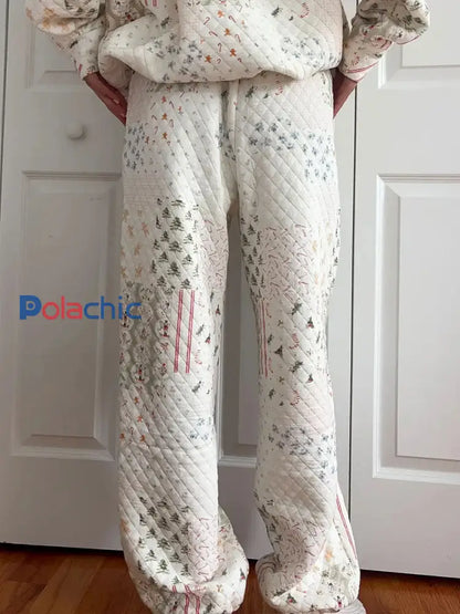 Ensembles sweatshirt et pantalons longs de Noël pour femmes