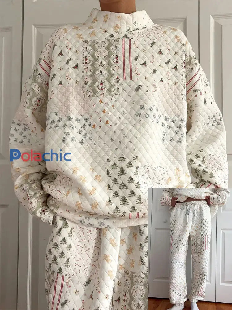 Ensembles sweatshirt et pantalons longs de Noël pour femmes comme image / S