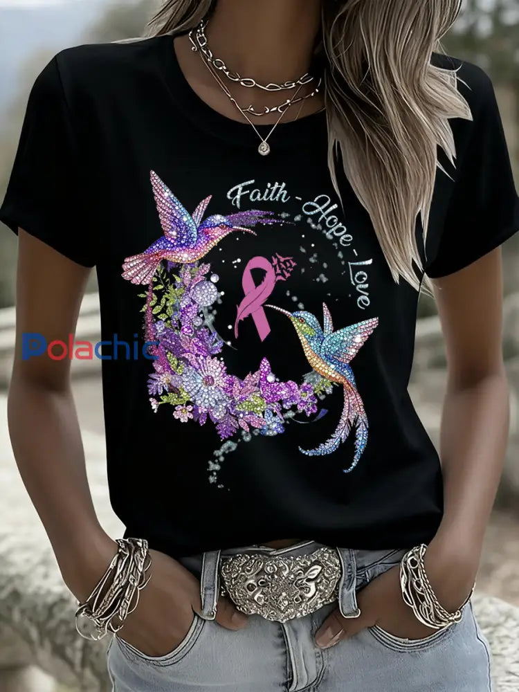 Femme Vintage Animal Floral Art Décontracté Manches Courtes A / S