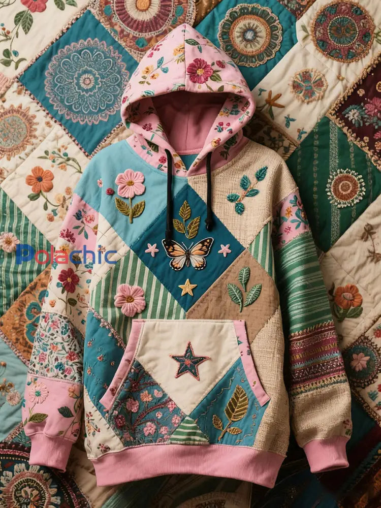 Femmes cancer du sein imprimé floral hoodies Rose / S