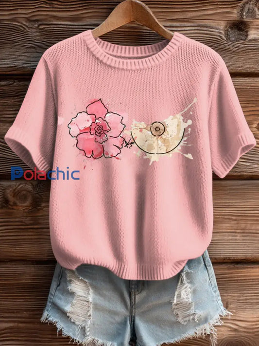 Femmes Cancer du sein sensibilisation Art peinture tricot Top Rose clair / S