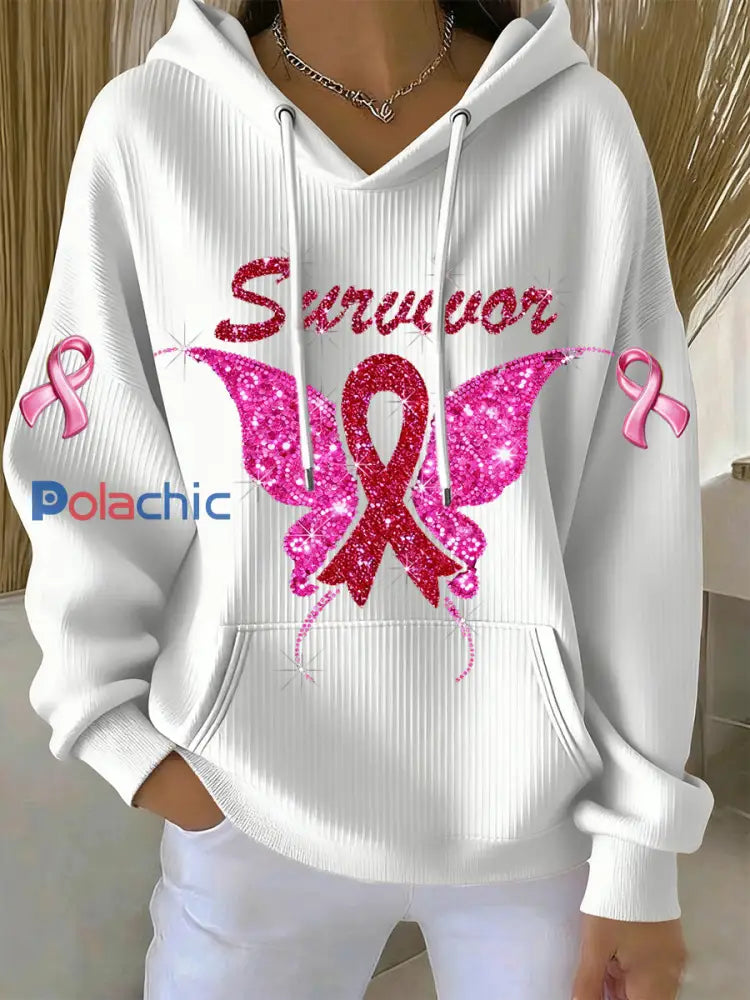 Femmes du cancer du sein Art Print Casual Memorial Hoodie A / S