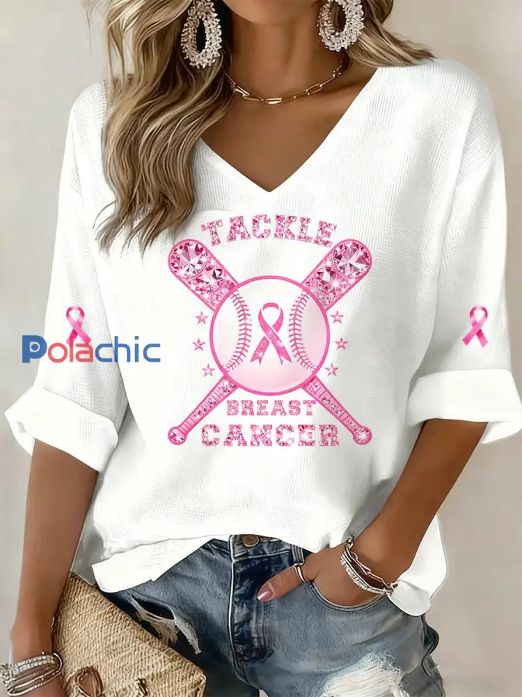 Femmes du cancer du sein Fan Art Print Memorial Sweatshirt A / S