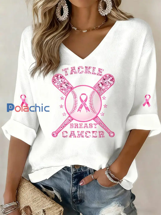 Femmes du cancer du sein Fan Art Print Memorial Sweatshirt A / S