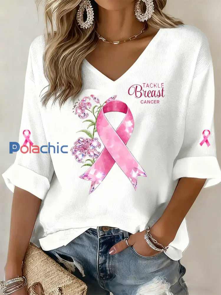 Femmes du cancer du sein Fan Art Print Memorial Sweatshirt A / S