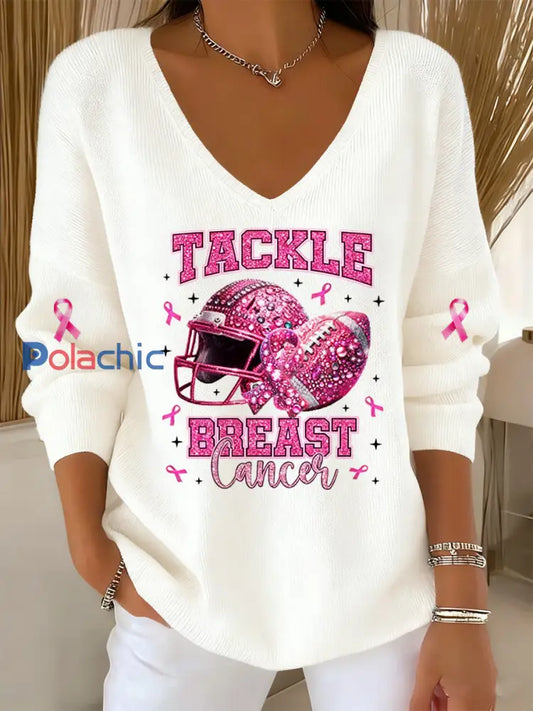 Femmes du cancer du sein Fan Art Print Memorial Sweatshirt A / S