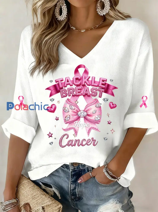 Femmes du cancer du sein Fan Art Print Memorial Sweatshirt A / S
