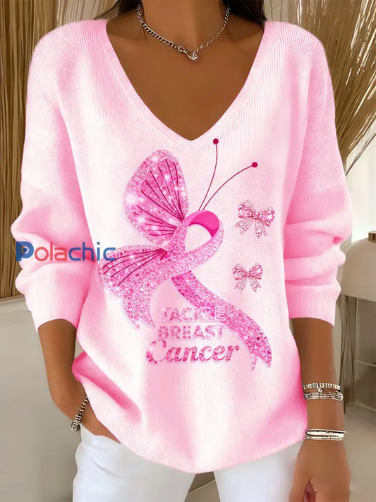 Femmes du cancer du sein Fan Art Print Memorial Sweatshirt A / S