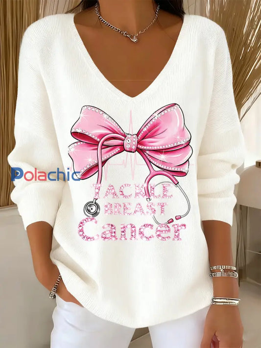 Femmes du cancer du sein Fan Art Print Memorial Sweatshirt A / S