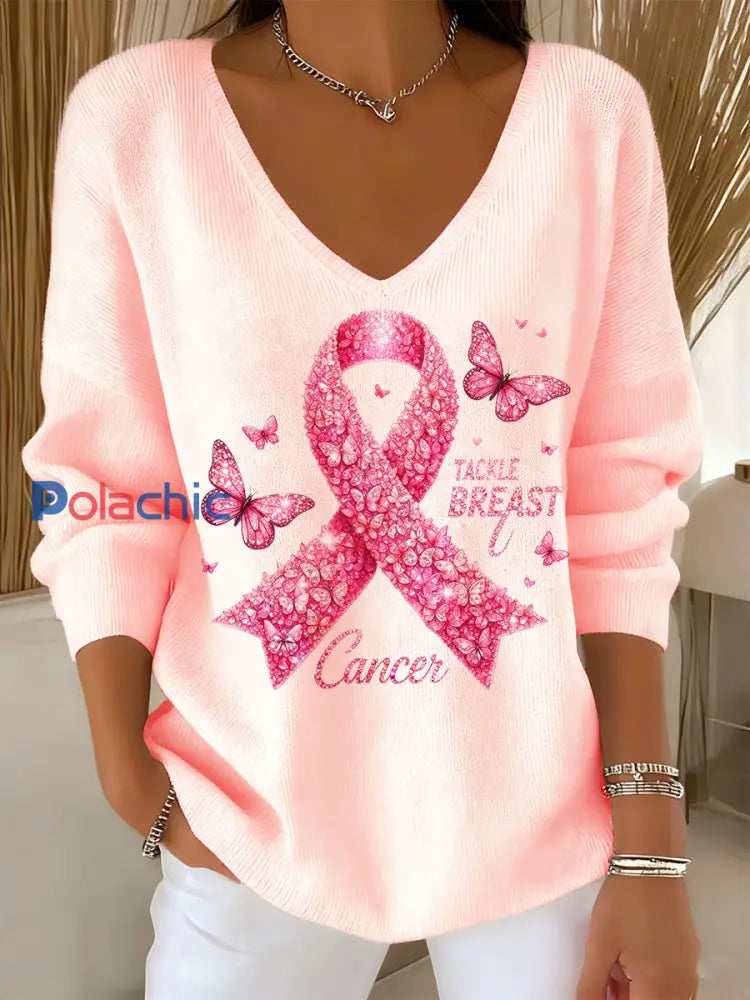 Femmes du cancer du sein Fan Art Print Memorial Sweatshirt A / S