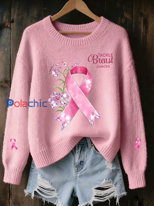 Femmes du cancer du sein Fan Band Art Print Memorial Pull A / S