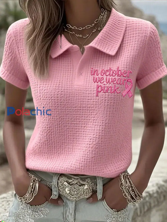 Femmes en Octobre nous portons des rubans roses tops Rose / S