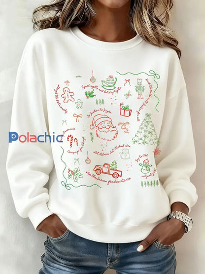Funny FDT 8647 Sweatshirt imprimé de Noël pour femme Blanc / S
