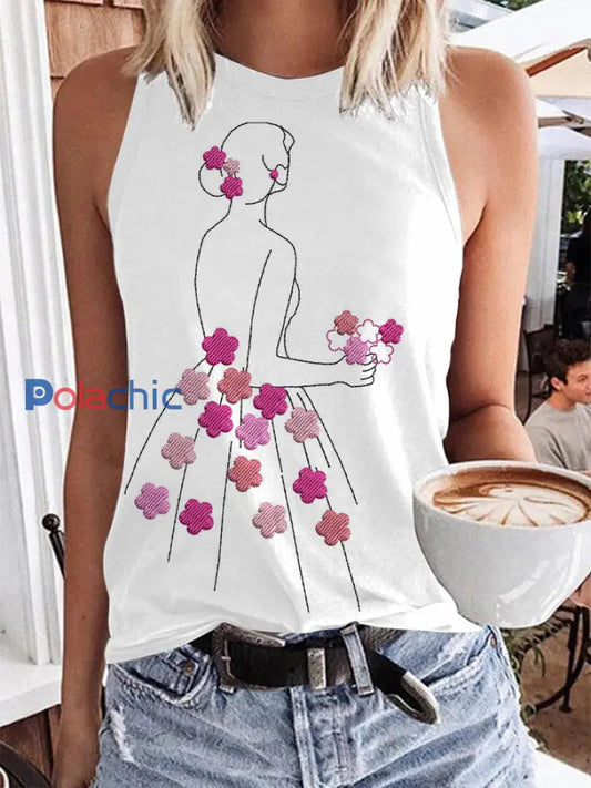 Gilets de cancer du sein de fille rose de fleur des femmes Blanc / S