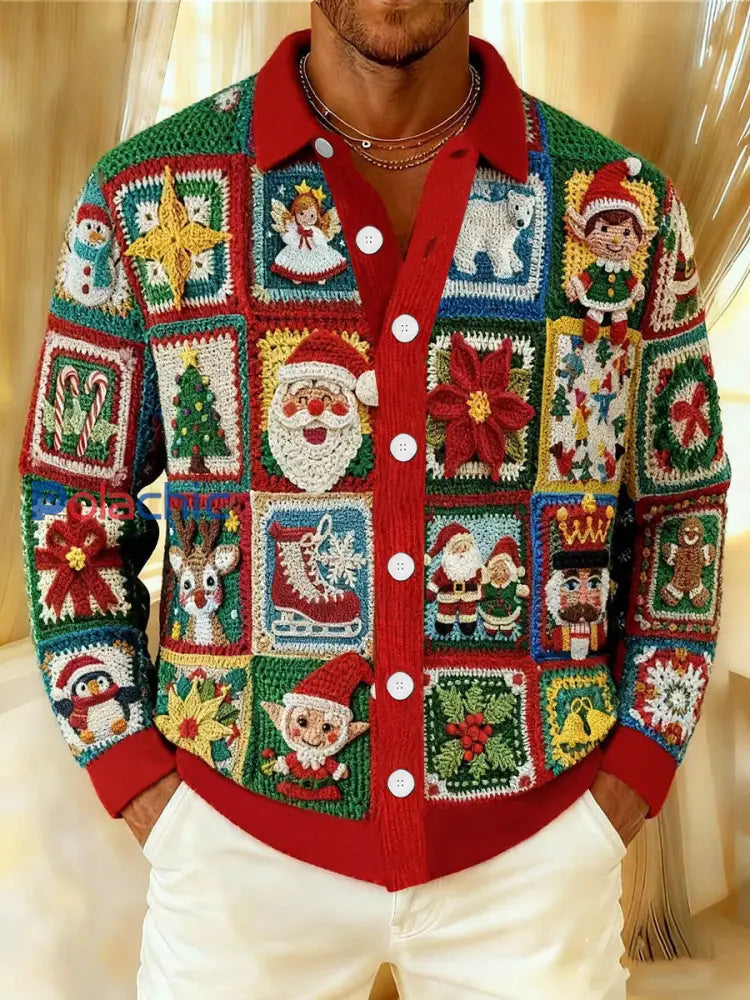 Haut boutonné à motif de Noël pour hommes comme image / S