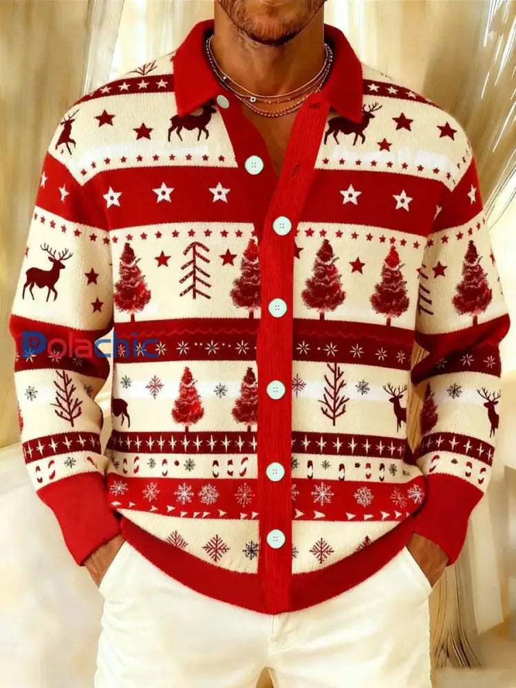 Haut boutonné à motif de Noël pour hommes comme image / S