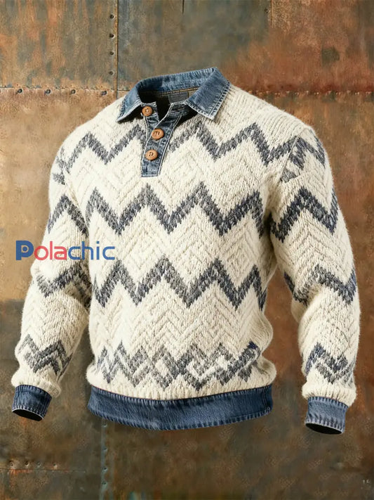 Haut col en denim automne et hiver pour hommes Abricot / S