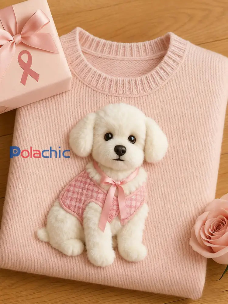 Haut confortable en tricot à manches courtes imprimé animal artistique pour femme A / S